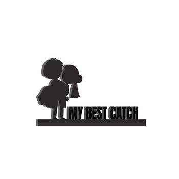 eCraftIndia My Best Catch Black Engineered Wood Wall Art Cutout Ready to Hang Home Decor 5