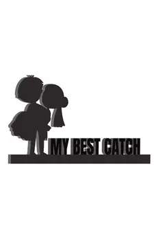 eCraftIndia My Best Catch Black Engineered Wood Wall Art Cutout Ready to Hang Home Decor