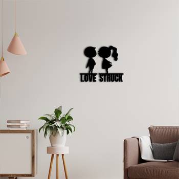 eCraftIndia Love Struck Black Engineered Wood Wall Art Cutout Ready to Hang Home Decor 2