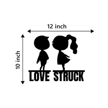 eCraftIndia Love Struck Black Engineered Wood Wall Art Cutout Ready to Hang Home Decor 4