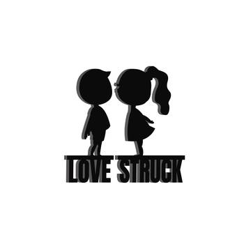 eCraftIndia Love Struck Black Engineered Wood Wall Art Cutout Ready to Hang Home Decor 5
