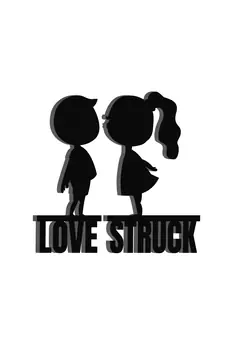 eCraftIndia Love Struck Black Engineered Wood Wall Art Cutout Ready to Hang Home Decor