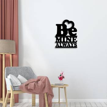 eCraftIndia Be Mine Always Black Engineered Wood Wall Art Cutout Ready to Hang Home Decor 2