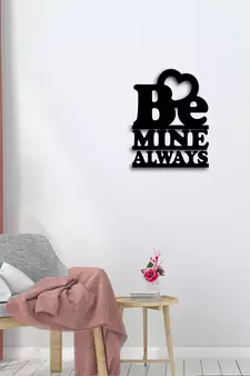 eCraftIndia Be Mine Always Black Engineered Wood Wall Art Cutout Ready to Hang Home Decor