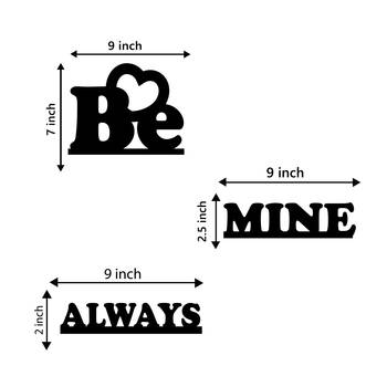 eCraftIndia Be Mine Always Black Engineered Wood Wall Art Cutout Ready to Hang Home Decor 4