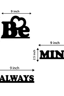 eCraftIndia Be Mine Always Black Engineered Wood Wall Art Cutout Ready to Hang Home Decor