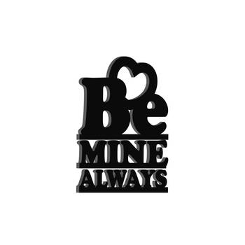 eCraftIndia Be Mine Always Black Engineered Wood Wall Art Cutout Ready to Hang Home Decor 5