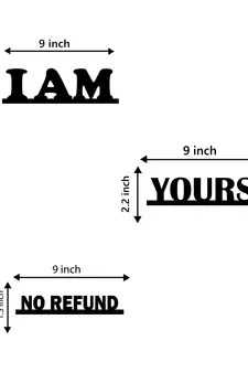eCraftIndia I am yours no refund Black Engineered Wood Wall Art Cutout Ready to Hang Home Decor