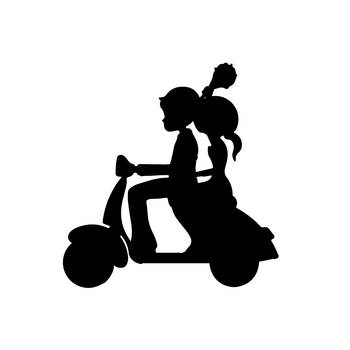 eCraftIndia Couple on Scooter Black Engineered Wood Wall Art Cutout Ready to Hang Home Decor 3