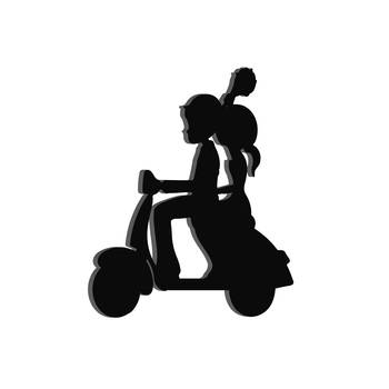 eCraftIndia Couple on Scooter Black Engineered Wood Wall Art Cutout Ready to Hang Home Decor 5