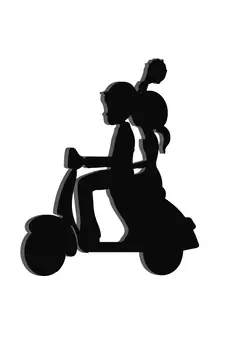 eCraftIndia Couple on Scooter Black Engineered Wood Wall Art Cutout Ready to Hang Home Decor