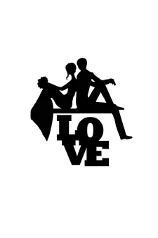 eCraftIndia Married Couple Black Engineered Wood Wall Art Cutout Ready to Hang Home Decor