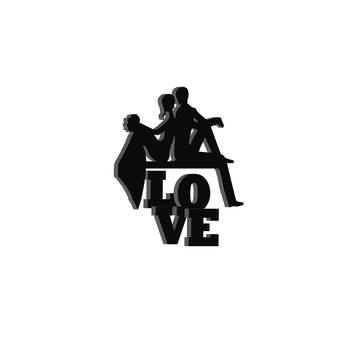 eCraftIndia Married Couple Black Engineered Wood Wall Art Cutout Ready to Hang Home Decor 5