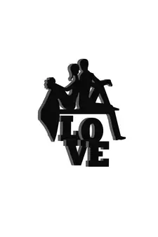 eCraftIndia Married Couple Black Engineered Wood Wall Art Cutout Ready to Hang Home Decor