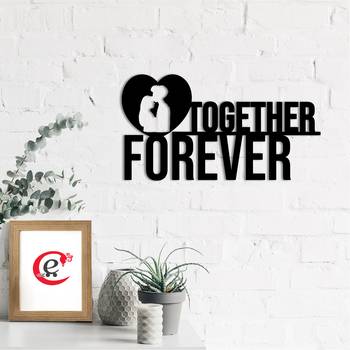 eCraftIndia Together Forever Black Engineered Wood Wall Art Cutout Ready to Hang Home Decor 1