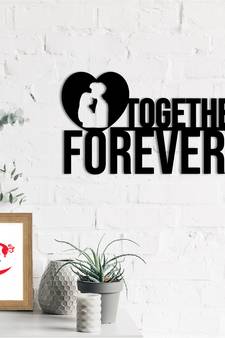 eCraftIndia Together Forever Black Engineered Wood Wall Art Cutout Ready to Hang Home Decor