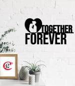 eCraftIndia Together Forever Black Engineered Wood Wall Art Cutout Ready to Hang Home Decor