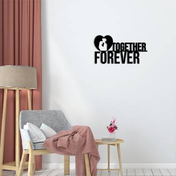 eCraftIndia Together Forever Black Engineered Wood Wall Art Cutout Ready to Hang Home Decor 2