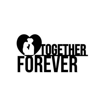 eCraftIndia Together Forever Black Engineered Wood Wall Art Cutout Ready to Hang Home Decor 3