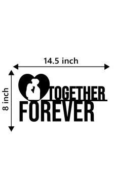 eCraftIndia Together Forever Black Engineered Wood Wall Art Cutout Ready to Hang Home Decor
