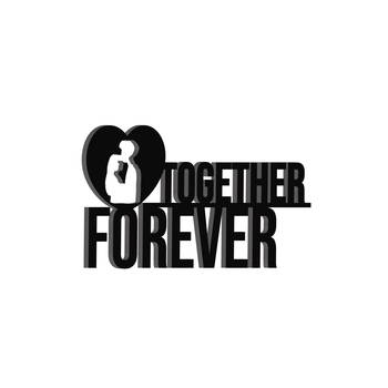 eCraftIndia Together Forever Black Engineered Wood Wall Art Cutout Ready to Hang Home Decor 5