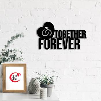 eCraftIndia Together Forever with Love band Black Engineered Wood Wall Art Cutout Ready to Hang Home Decor 1