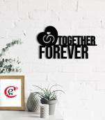 eCraftIndia Together Forever with Love band Black Engineered Wood Wall Art Cutout Ready to Hang Home Decor