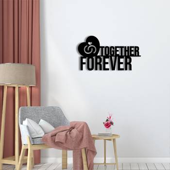 eCraftIndia Together Forever with Love band Black Engineered Wood Wall Art Cutout Ready to Hang Home Decor 2