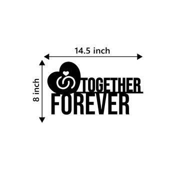 eCraftIndia Together Forever with Love band Black Engineered Wood Wall Art Cutout Ready to Hang Home Decor 4