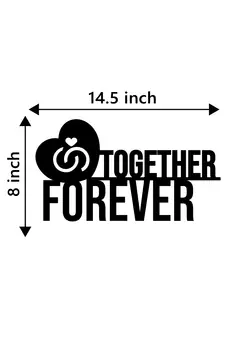 eCraftIndia Together Forever with Love band Black Engineered Wood Wall Art Cutout Ready to Hang Home Decor