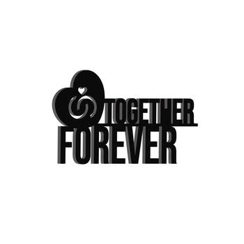 eCraftIndia Together Forever with Love band Black Engineered Wood Wall Art Cutout Ready to Hang Home Decor 5