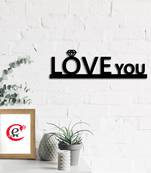 eCraftIndia Love you Black Engineered Wood Wall Art Cutout Ready to Hang Home Decor