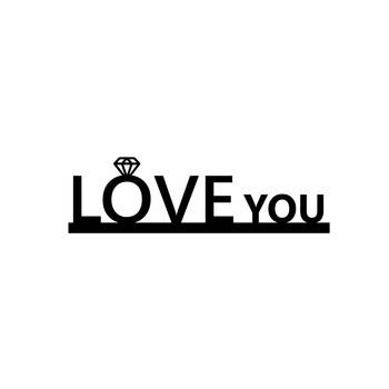 eCraftIndia Love you Black Engineered Wood Wall Art Cutout Ready to Hang Home Decor 3
