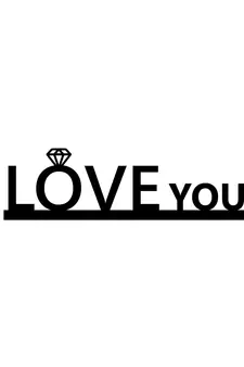 eCraftIndia Love you Black Engineered Wood Wall Art Cutout Ready to Hang Home Decor