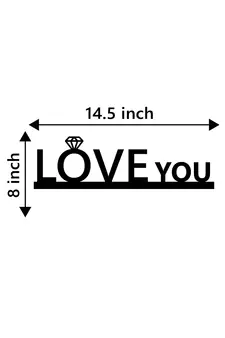 eCraftIndia Love you Black Engineered Wood Wall Art Cutout Ready to Hang Home Decor