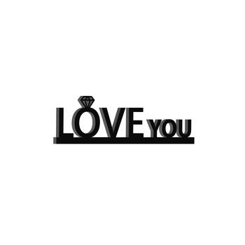 eCraftIndia Love you Black Engineered Wood Wall Art Cutout Ready to Hang Home Decor 5