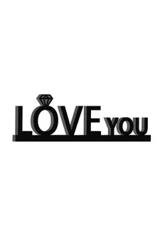 eCraftIndia Love you Black Engineered Wood Wall Art Cutout Ready to Hang Home Decor