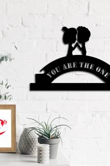 eCraftIndia You are the One Black Engineered Wood Wall Art Cutout Ready to Hang Home Decor