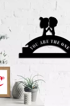 eCraftIndia You are the One Black Engineered Wood Wall Art Cutout Ready to Hang Home Decor