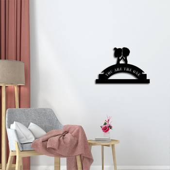 eCraftIndia You are the One Black Engineered Wood Wall Art Cutout Ready to Hang Home Decor 2