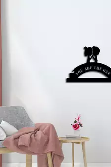 eCraftIndia You are the One Black Engineered Wood Wall Art Cutout Ready to Hang Home Decor