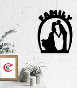 eCraftIndia Family Black Engineered Wood Wall Art Cutout Ready to Hang Home Decor