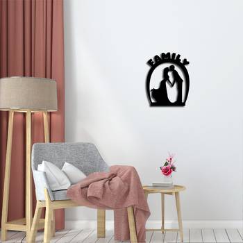 eCraftIndia Family Black Engineered Wood Wall Art Cutout Ready to Hang Home Decor 2
