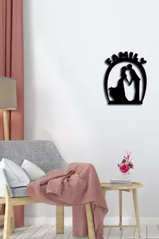 eCraftIndia Family Black Engineered Wood Wall Art Cutout Ready to Hang Home Decor