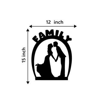 eCraftIndia Family Black Engineered Wood Wall Art Cutout Ready to Hang Home Decor 4