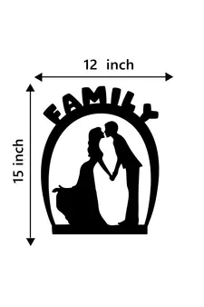 eCraftIndia Family Black Engineered Wood Wall Art Cutout Ready to Hang Home Decor
