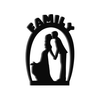 eCraftIndia Family Black Engineered Wood Wall Art Cutout Ready to Hang Home Decor 5