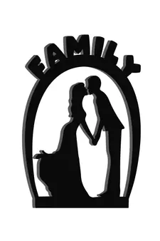 eCraftIndia Family Black Engineered Wood Wall Art Cutout Ready to Hang Home Decor