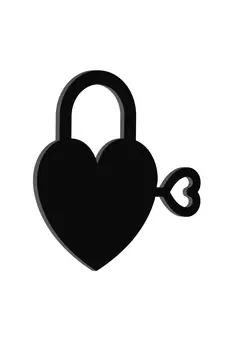 eCraftIndia Heart Key Black Engineered Wood Wall Art Cutout Ready to Hang Home Decor