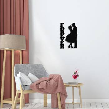 eCraftIndia Forever Couple Black Engineered Wood Wall Art Cutout Ready to Hang Home Decor 1